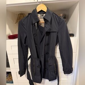 Burberry Brit Women’s Dark Navy Short Trench Coat